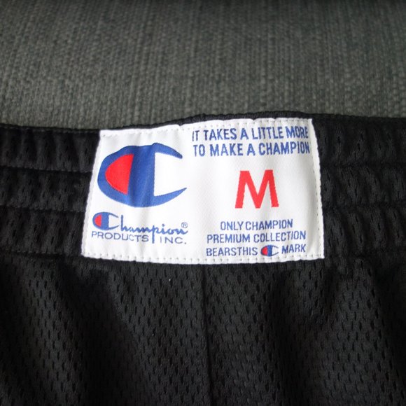 Champion 100% Polyester Made in Cambodia Black Shorts Size M - Picture 5 of 8